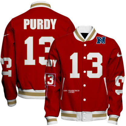 Brock Purdy #13 San Francisco 49ers National Football League 2026 Unique Design Unisex Varsity Jacket