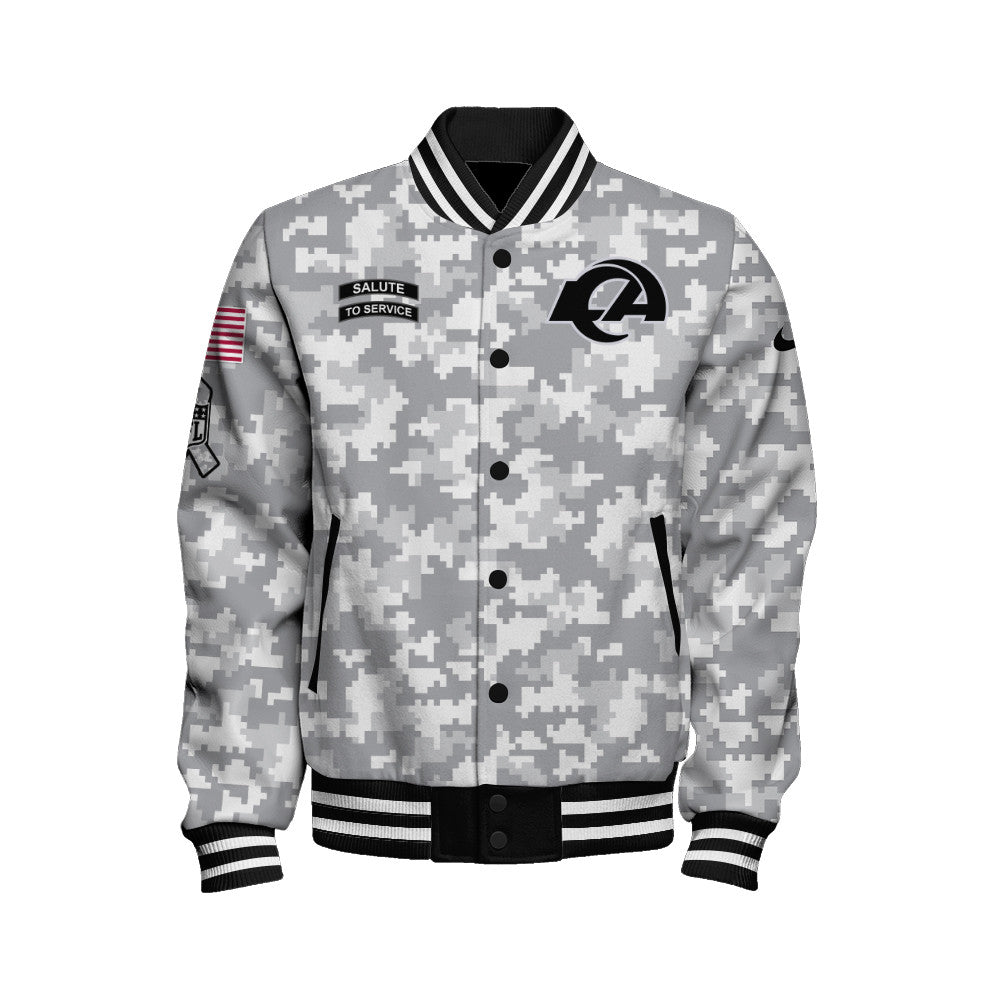 Los Angeles Rams National Football League 2026 Arctic Camo Unisex Varsity Jacket