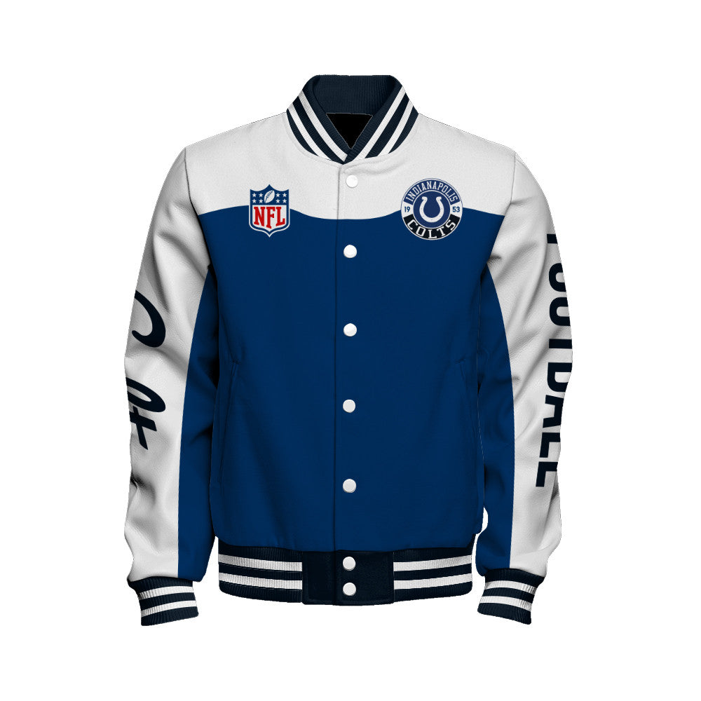Indianapolis Colts National Football League 2026 Face Any Weather Unisex Varsity Jacket