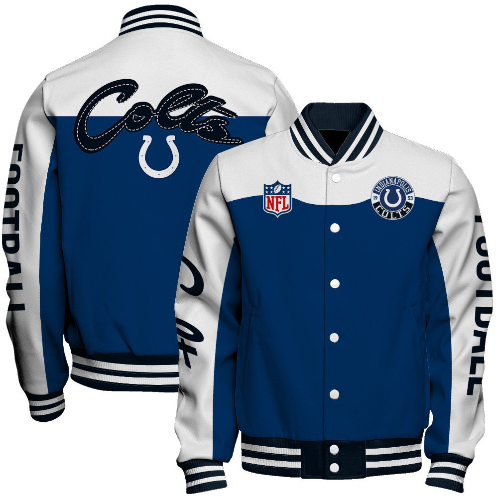 Indianapolis Colts National Football League 2026 Face Any Weather Unisex Varsity Jacket
