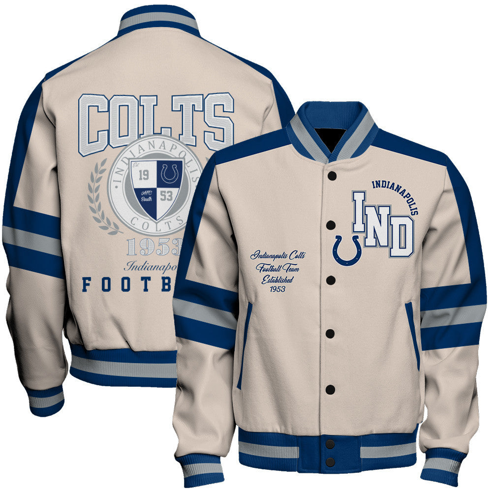 Indianapolis Colts | Football Team 2026 Feel The Power Unisex Varsity Jacket
