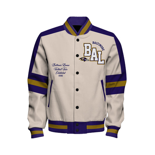 Baltimore Ravens | Football Team 2026 Feel The Power Unisex Varsity Jacket