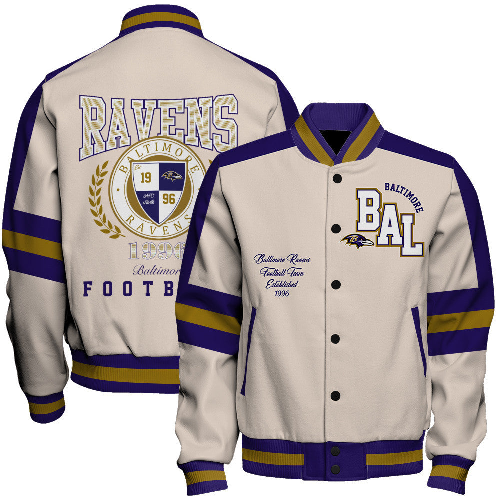 Baltimore Ravens | Football Team 2026 Feel The Power Unisex Varsity Jacket