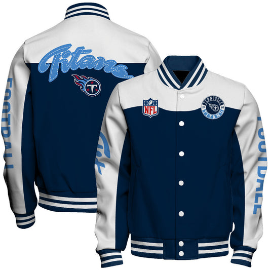 Tennessee Titans National Football League 2026 Face Any Weather Unisex Varsity Jacket