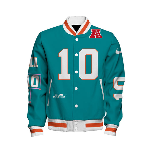 Tyreek Hill #10 Miami Dolphins National Football League 2026 Unique Design Unisex Varsity Jacket