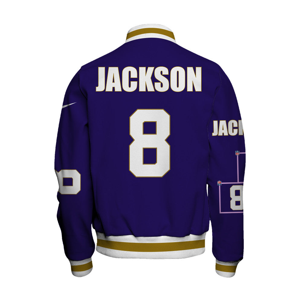Lamar Jackson #8 Baltimore Ravens National Football League 2026 Unique Design Unisex Varsity Jacket