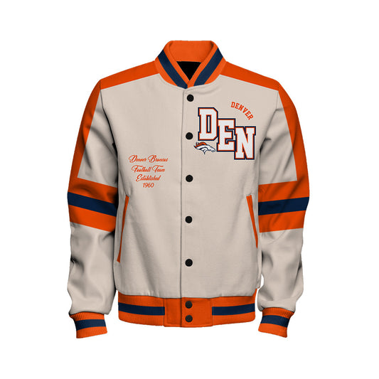 Denver Broncos | Football Team 2026 Feel The Power Unisex Varsity Jacket