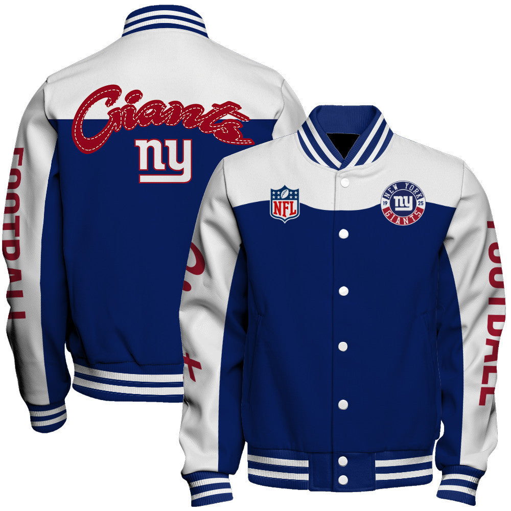 New York Giants National Football League 2026 Face Any Weather Unisex Varsity Jacket