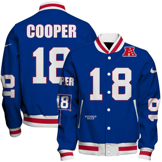 Amari Cooper #18 Buffalo Bills National Football League 2026 Unique Design Unisex Varsity Jacket
