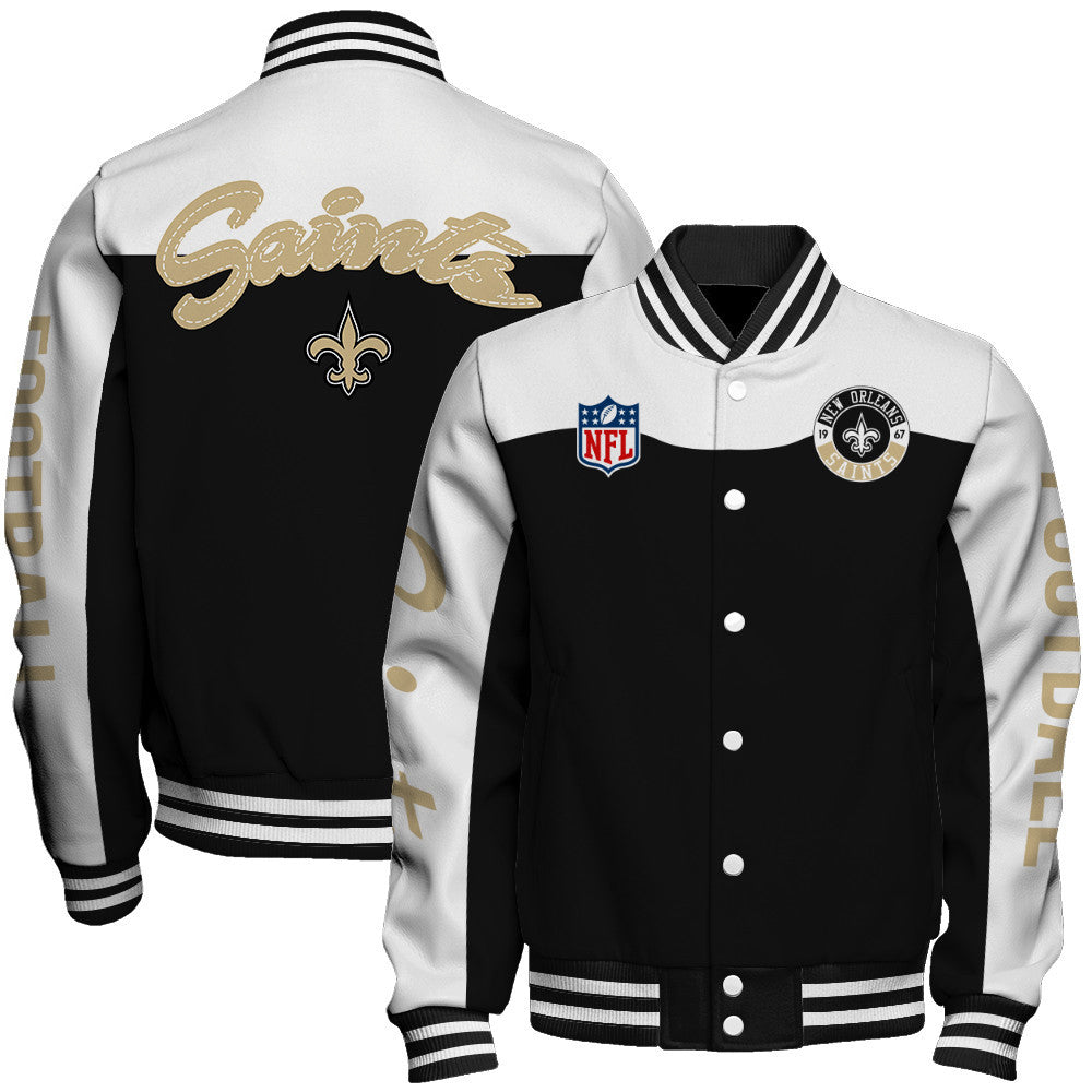 New Orleans Saints National Football League 2026 Face Any Weather Unisex Varsity Jacket