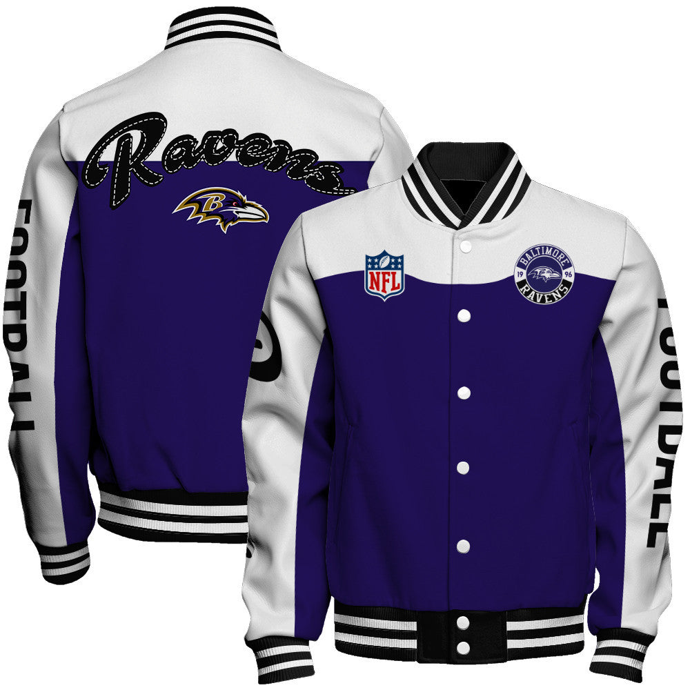 Baltimore Ravens National Football League 2026 Face Any Weather Unisex Varsity Jacket