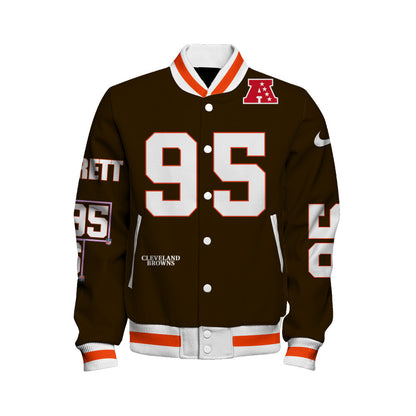 Myles Garrett #95 Cleveland Browns National Football League 2026 Unique Design Unisex Varsity Jacket