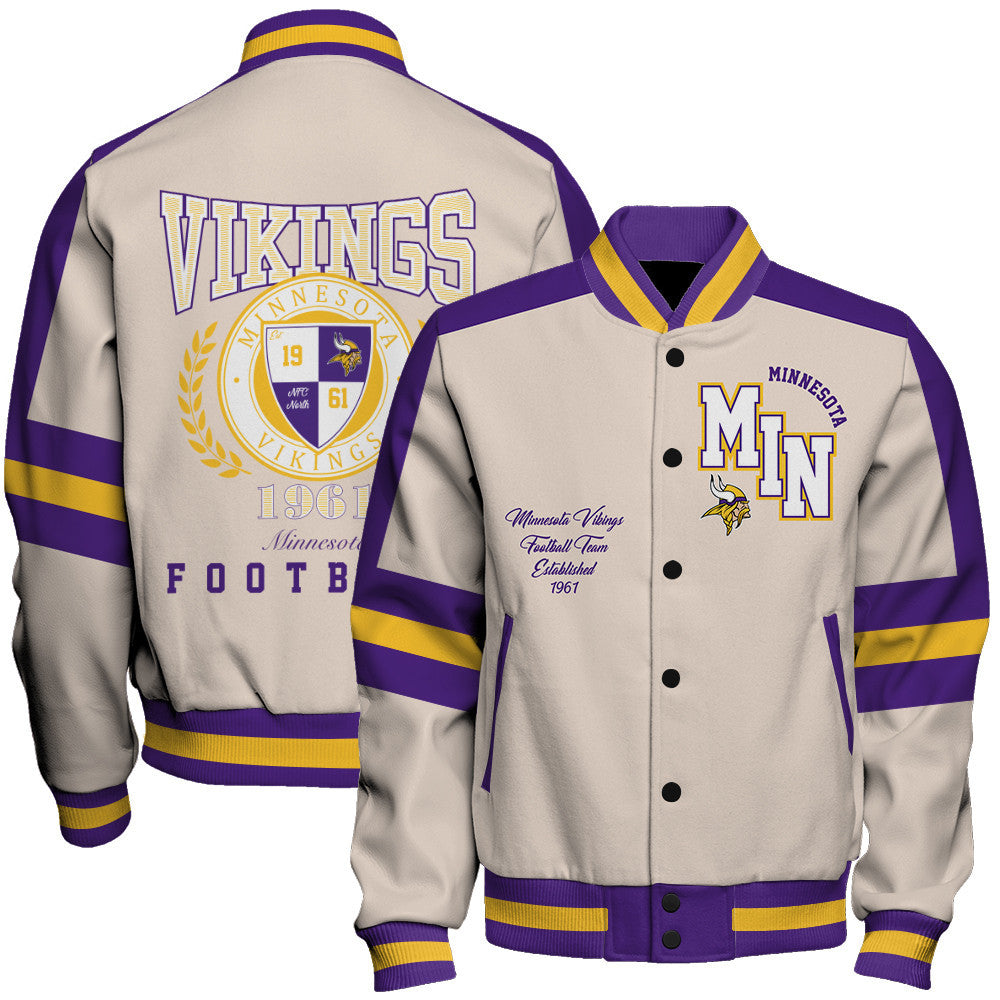 Minnesota Vikings | Football Team 2026 Feel The Power Unisex Varsity Jacket