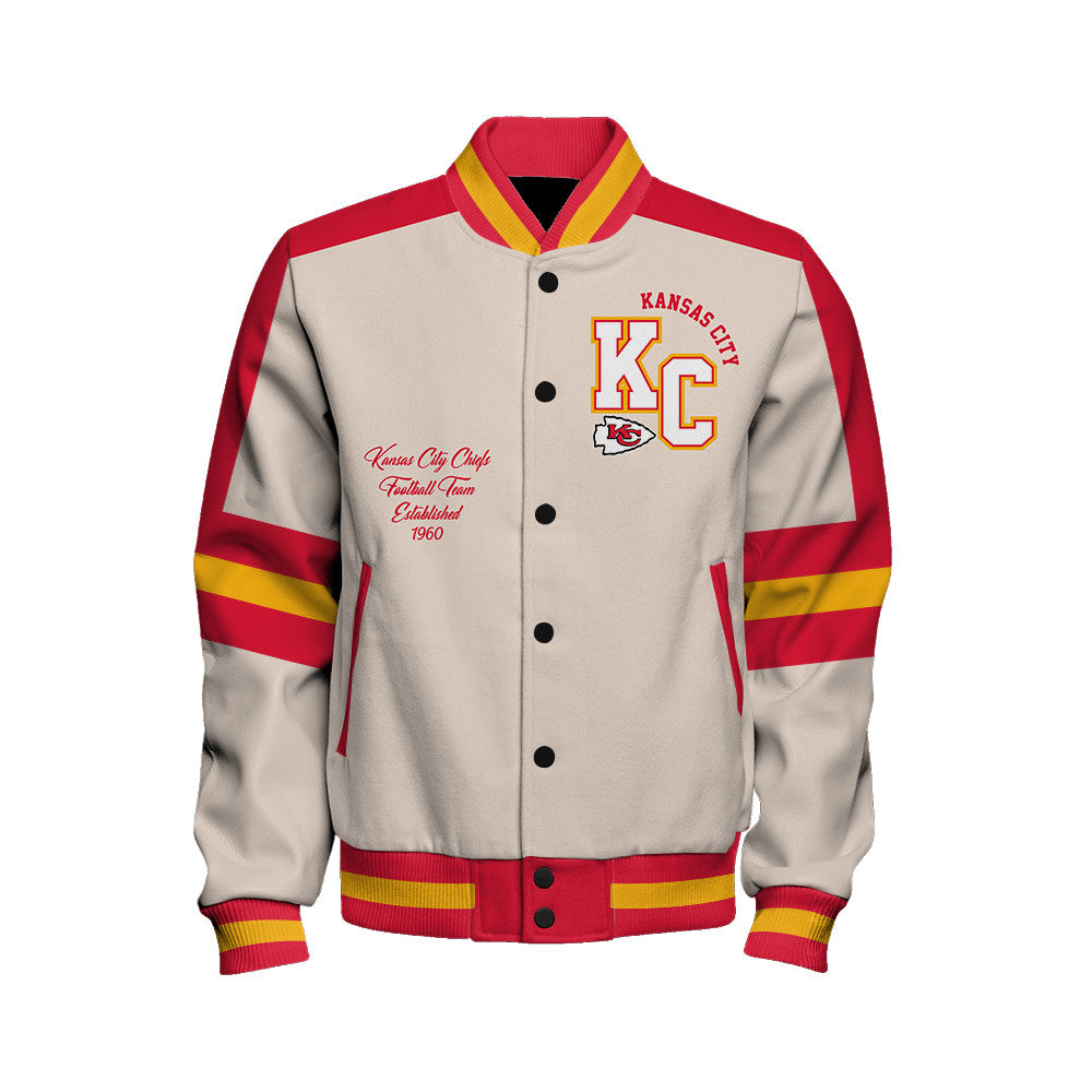 Kansas City Chiefs | Football Team 2026 Feel The Power Unisex Varsity Jacket