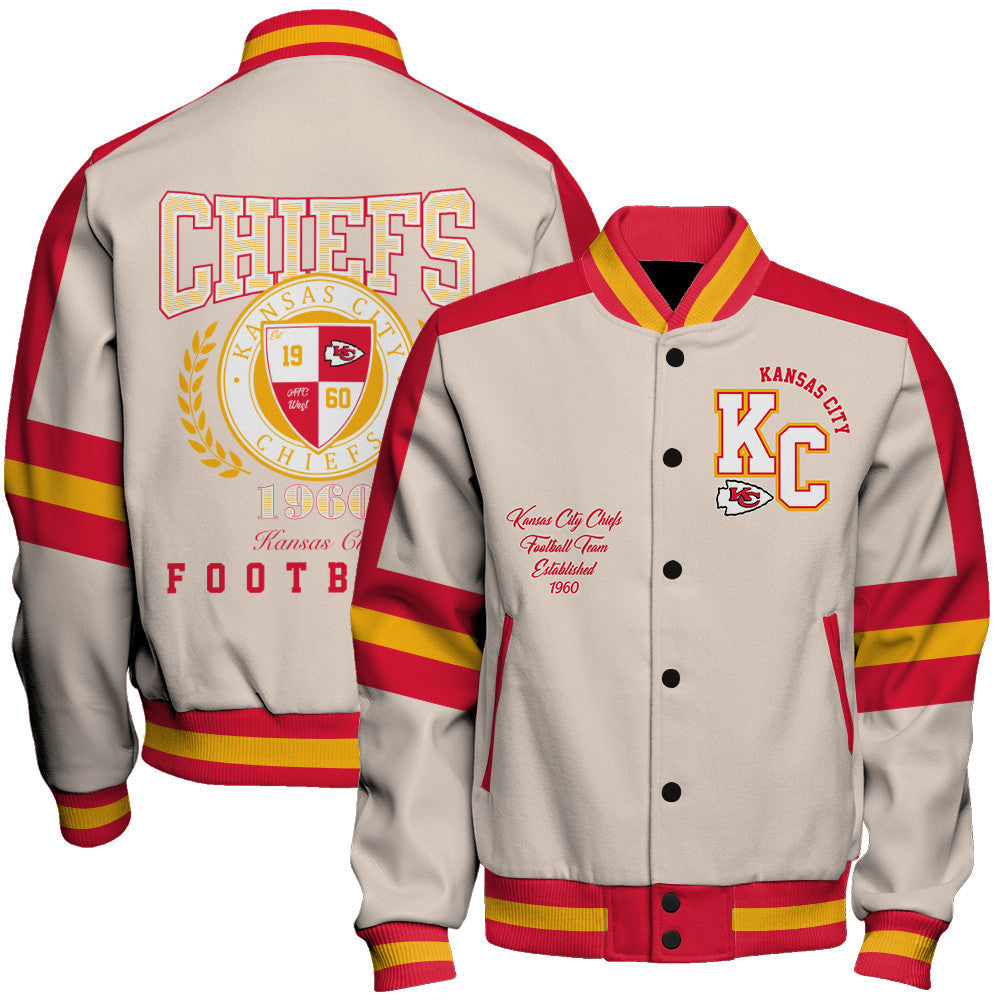 Kansas City Chiefs | Football Team 2026 Feel The Power Unisex Varsity Jacket