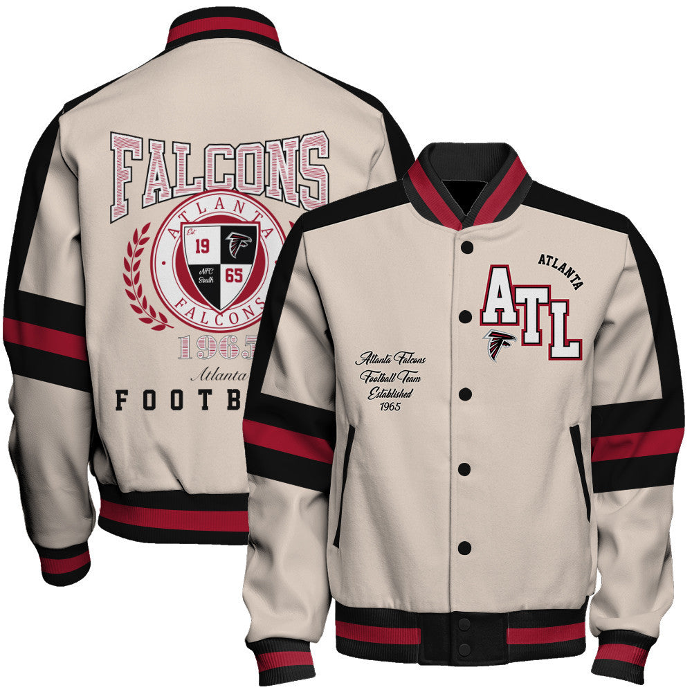 Atlanta Falcons | Football Team 2026 Feel The Power Unisex Varsity Jacket