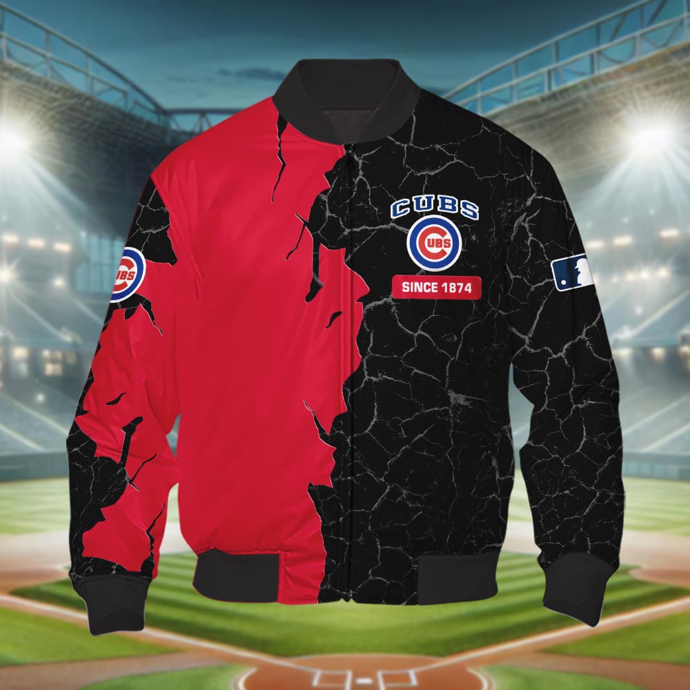 Chicago Cubs 3d Cracked Design Personalized Apparel