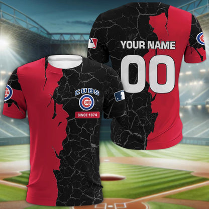 Chicago Cubs 3d Cracked Design Personalized Apparel