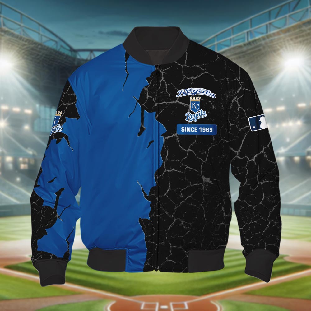 Kansas City Royals 3d Cracked Design Personalized Apparel