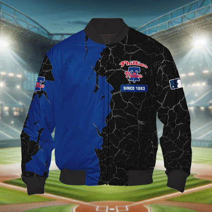 Philadelphia Phillies 3d Cracked Design Personalized Apparel