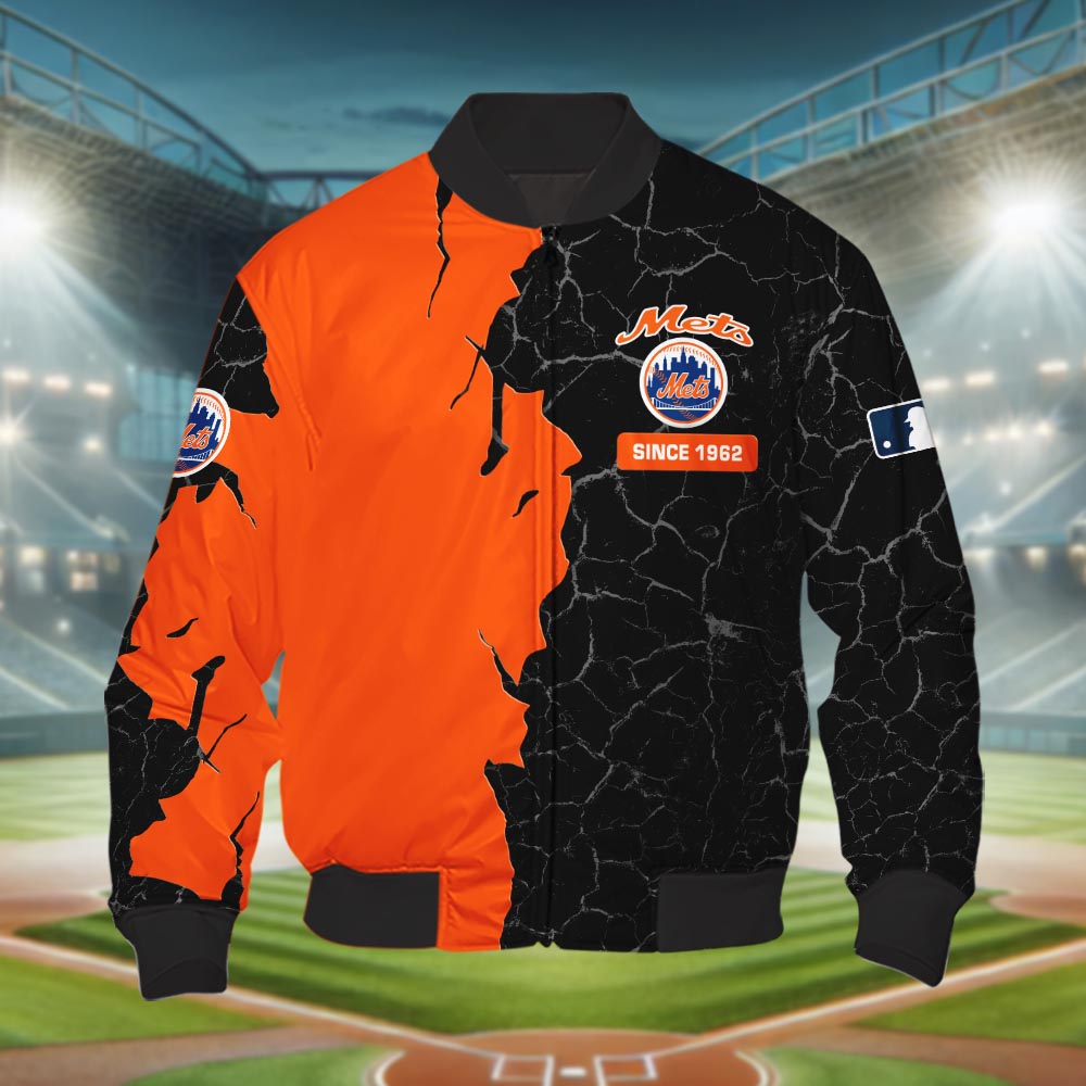 New York Mets 3d Cracked Design Personalized Apparel