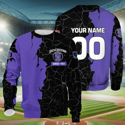 Colorado Rockies 3d Cracked Design Personalized Apparel