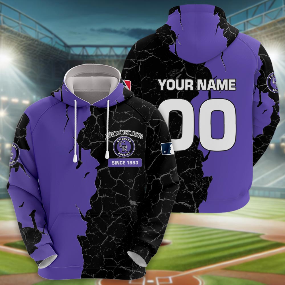 Colorado Rockies 3d Cracked Design Personalized Apparel