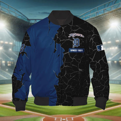 Detroit Tigers 3d Cracked Design Personalized Apparel