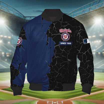 Washington Nationals 3d Cracked Design Personalized Apparel