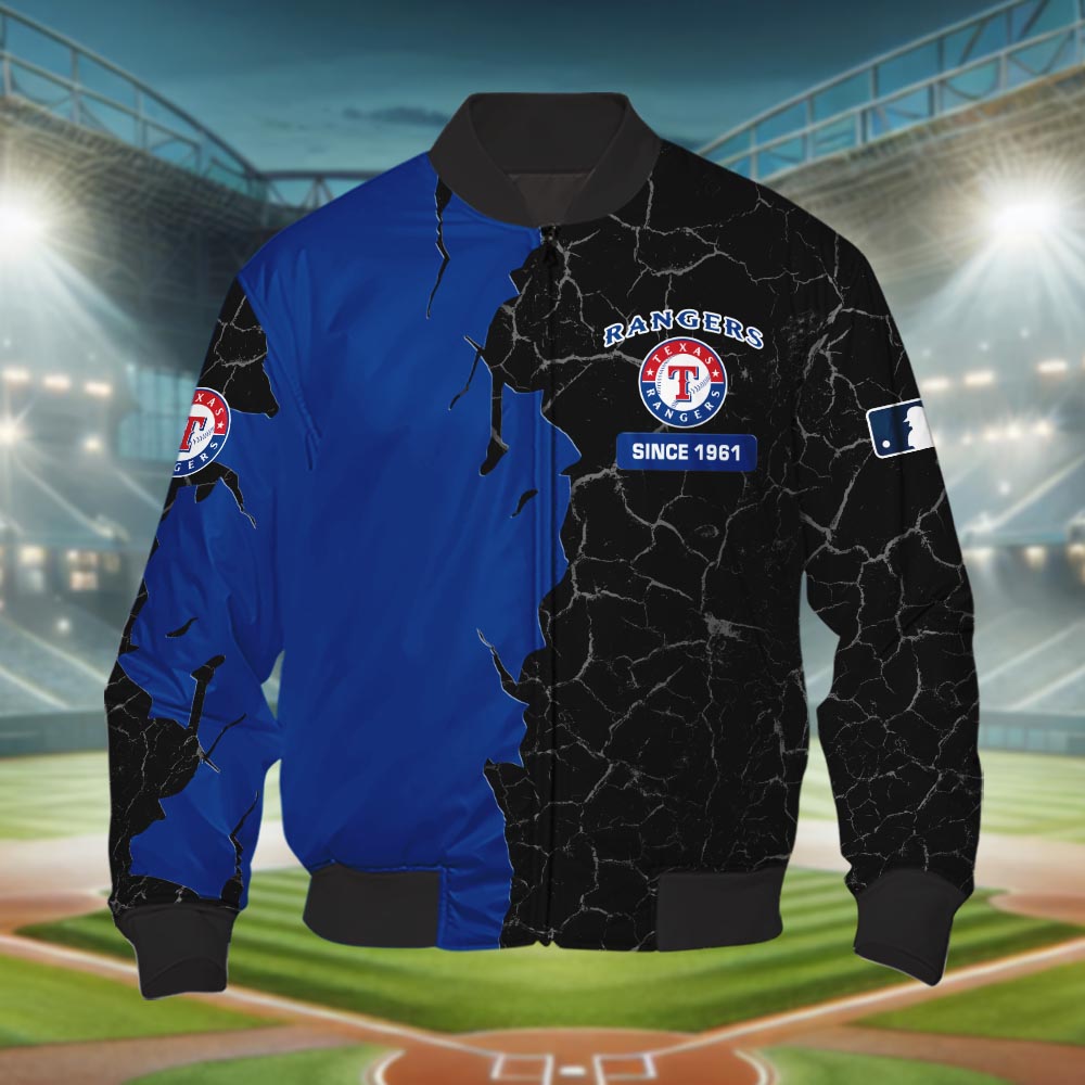 Texas Rangers 3d Cracked Design Personalized Apparel