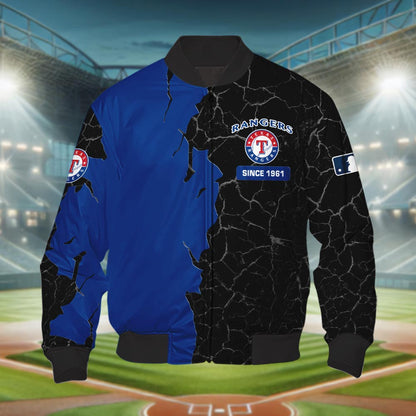 Texas Rangers 3d Cracked Design Personalized Apparel