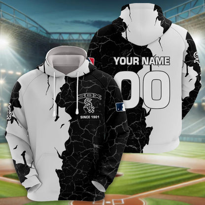 Chicago White Sox 3d Cracked Design Personalized Apparel