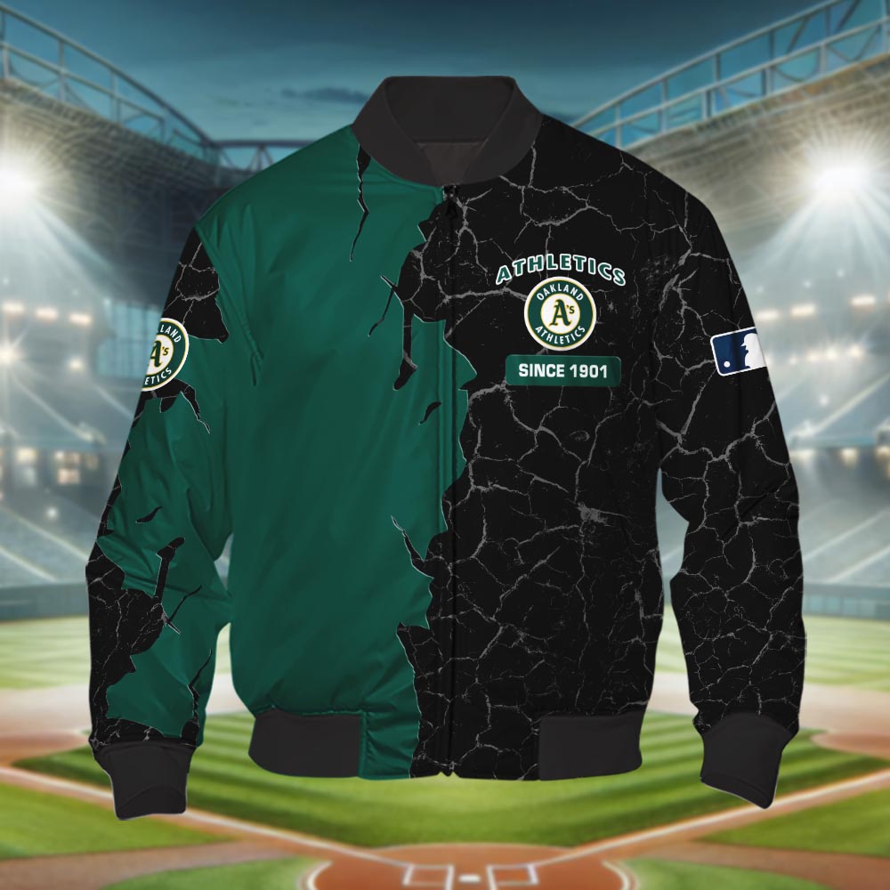 Oakland Athletics 3d Cracked Design Personalized Apparel