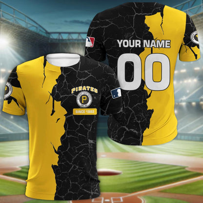 Pittsburgh Pirates 3d Cracked Design Personalized Apparel
