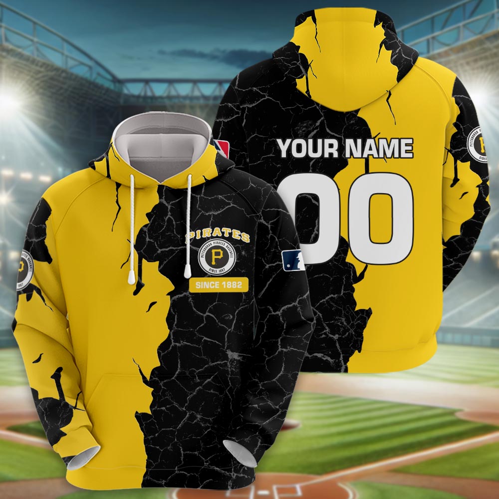 Pittsburgh Pirates 3d Cracked Design Personalized Apparel