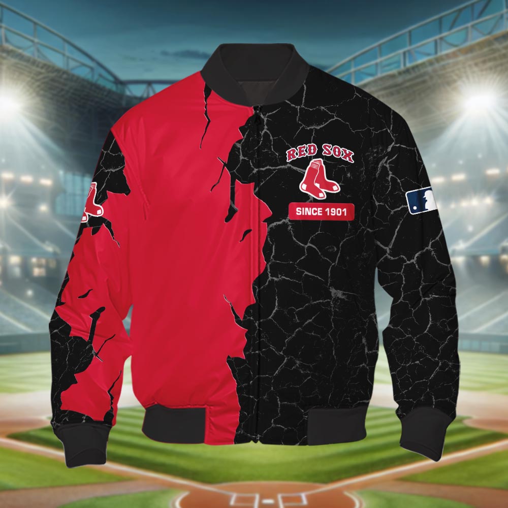 Boston Red Sox 3d Cracked Design Personalized Apparel