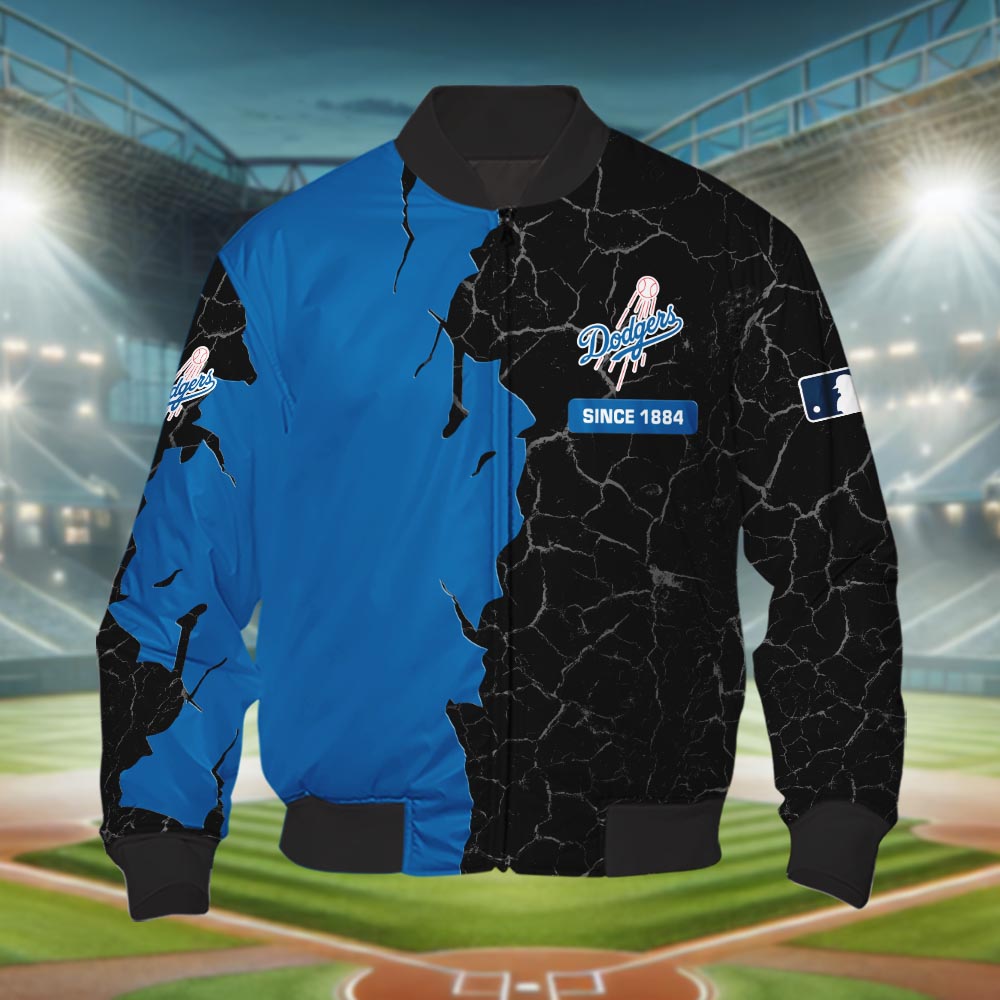 Los Angeles Dodgers 3d Cracked Design Personalized Apparel