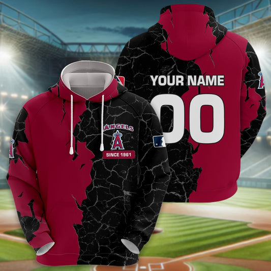 Los Angeles Angels 3d Cracked Design Personalized Apparel