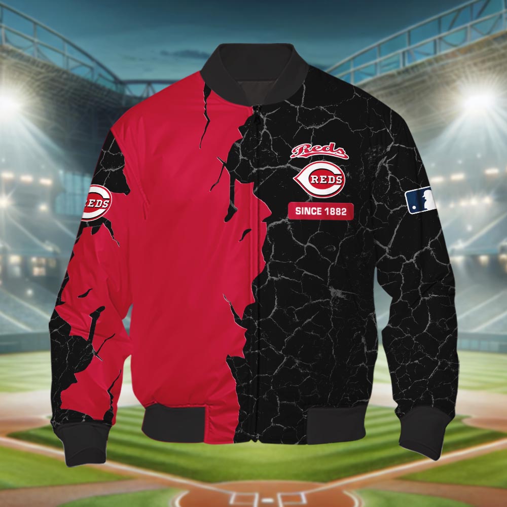 Cincinnati Reds 3d Cracked Design Personalized Apparel