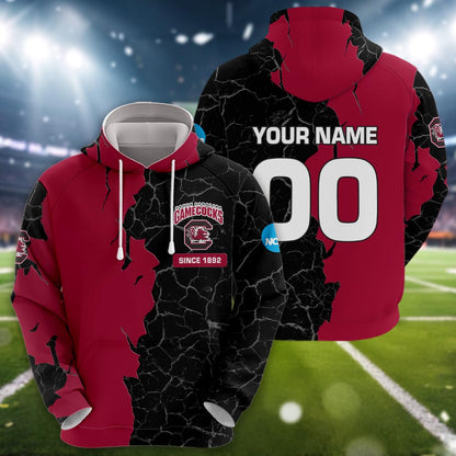 South Carolina Gamecocks 3d Cracked Design Personalized Apparel