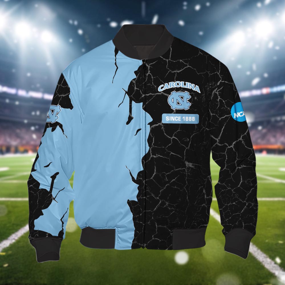 North Carolina Tar Heels 3d Cracked Design Personalized Apparel