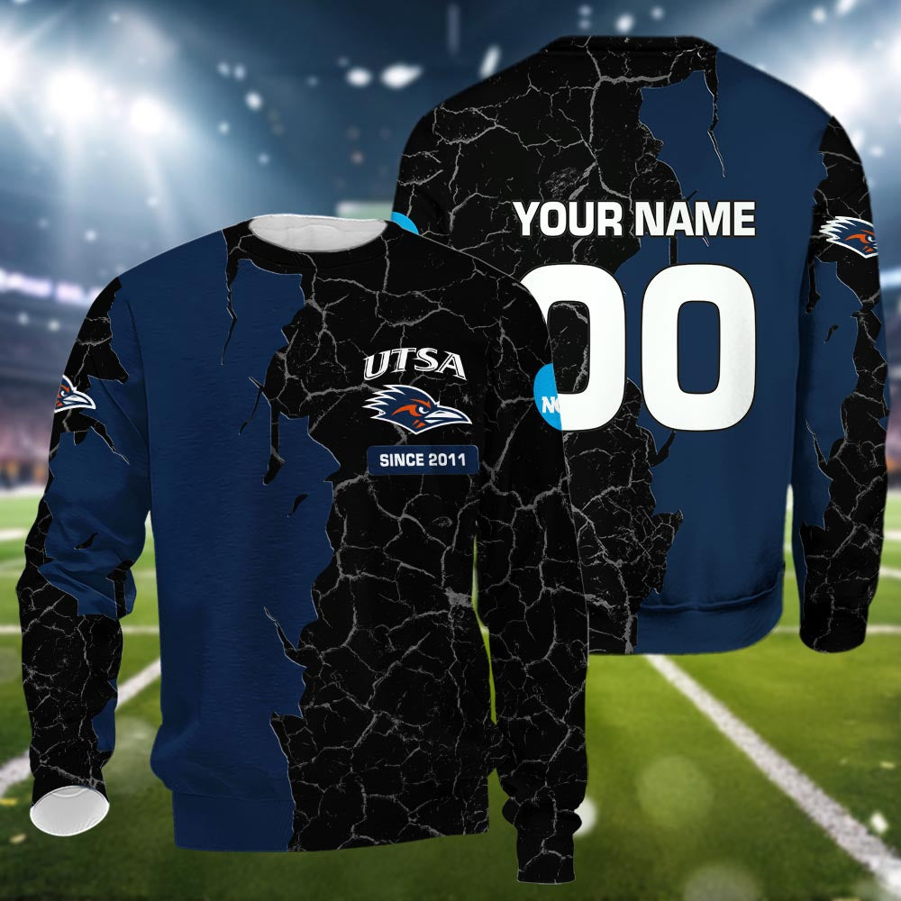 Utsa Roadrunners 3d Cracked Design Personalized Apparel
