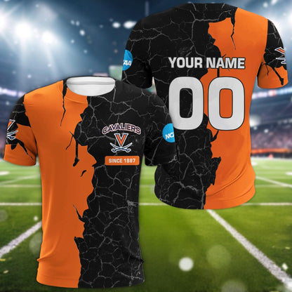 Virginia Cavaliers 3d Cracked Design Personalized Apparel
