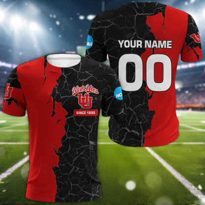 Utah Utes 3d Cracked Design Personalized Apparel