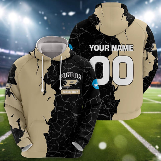 Purdue Boilermakers 3d Cracked Design Personalized Apparel