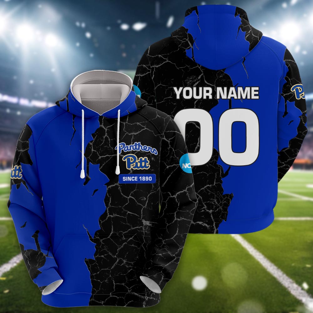 Pittsburgh Panthers 3d Cracked Design Personalized Apparel