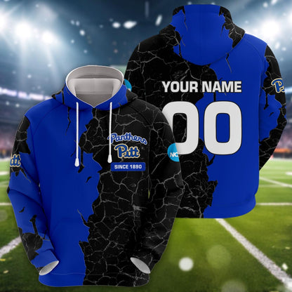 Pittsburgh Panthers 3d Cracked Design Personalized Apparel