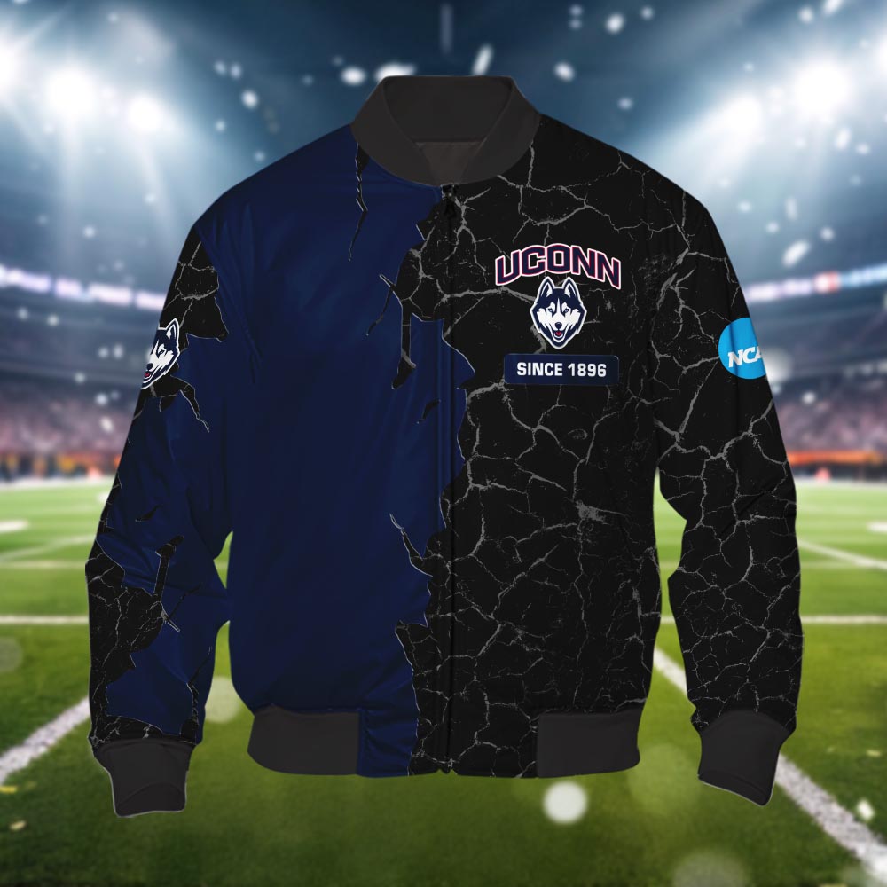 Uconn Huskies 3d Cracked Design Personalized Apparel