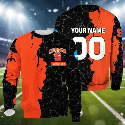 Syracuse Orange 3d Cracked Design Personalized Apparel