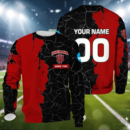 Indiana Hoosiers 3d Cracked Design Personalized Apparel